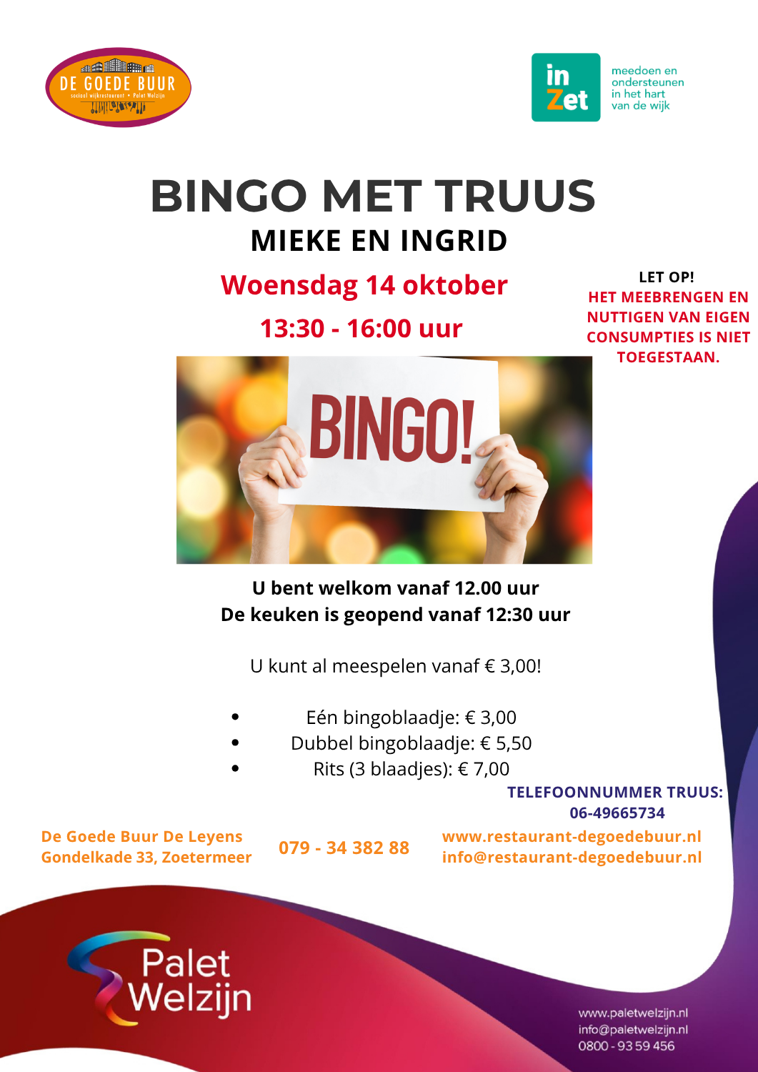 Bingo met Truus woensdag 14 oktober 2026