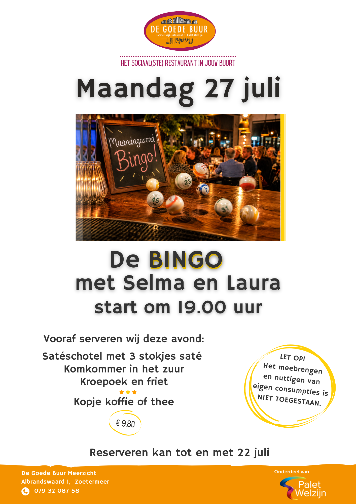 DGB Meerzicht Maandagavond Bingo maandag 27 juli 2026 aangepaste prijs