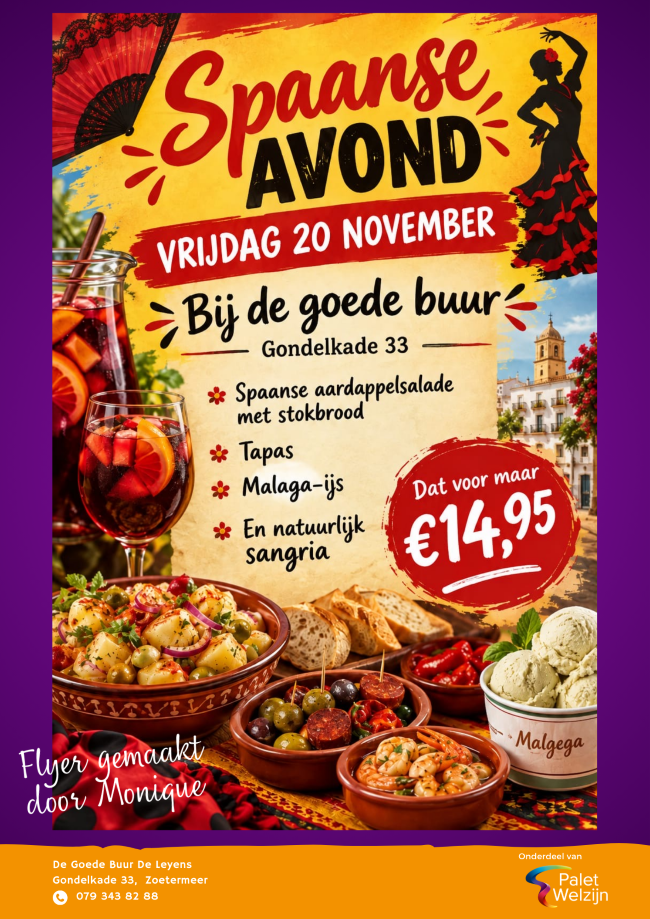 Spaanse avond vrijdag 20 november 2026 website