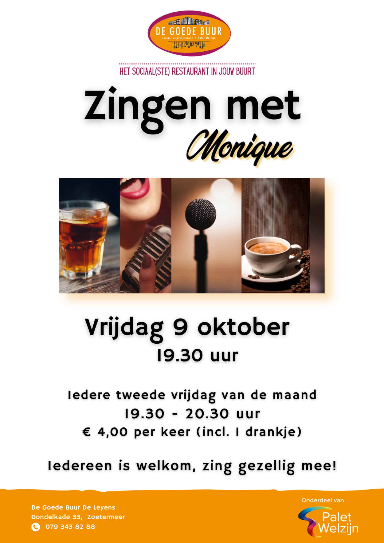Zingen met Monique vrijdag 9 oktober 2026